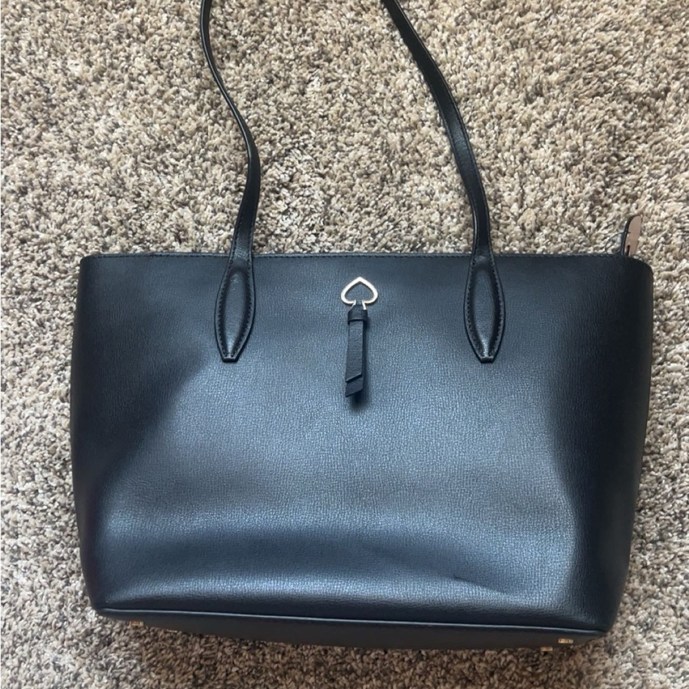 Kate Spade Black Tote Bag with Heart Charm